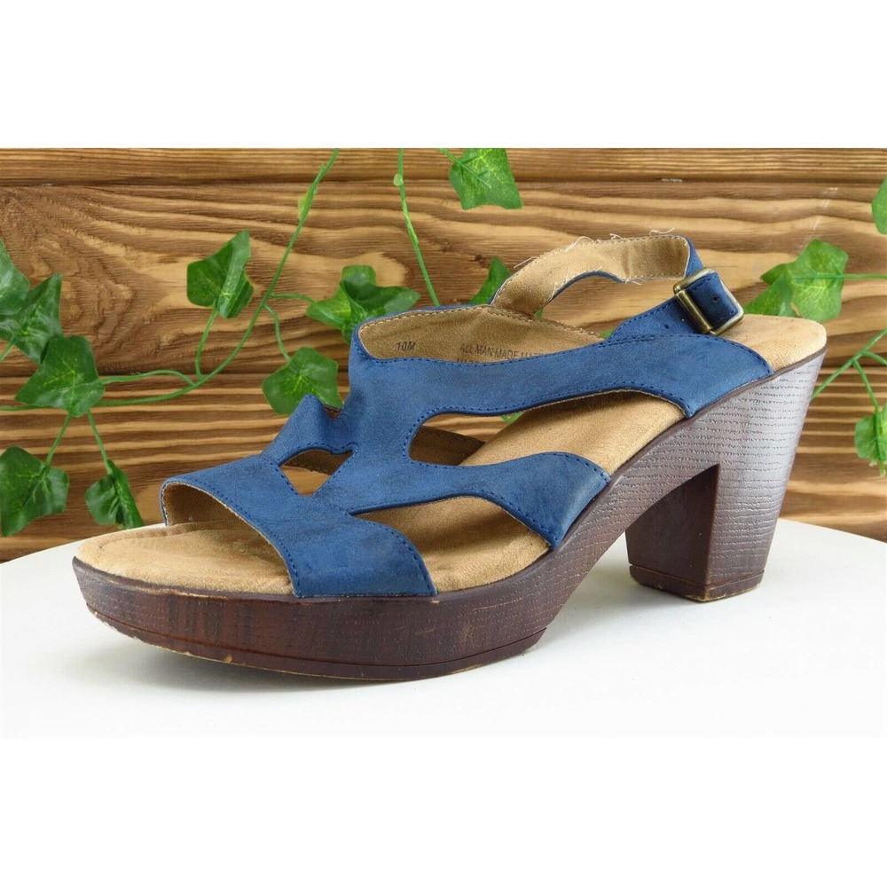 White‎ Mountain Sz 10 M Blue Gladiator Synthetic Women Sandals